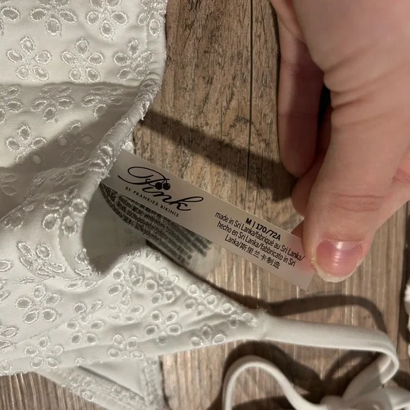 Frankie's Bikinis White Eyelet Strapless Bikini Set - Picture 3 of 4